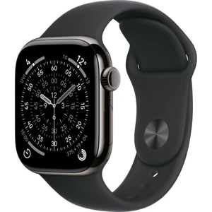 שעון חכם Apple Watch Series 11 GPS + Cellular 42 מ״מ – Slate, טיטניום, Black Sport Band - S/M | MF8R4ZR/A