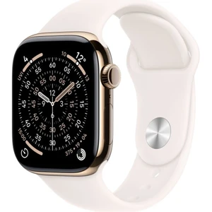 שעון חכם Apple Watch Series 11 GPS + Cellular 42 מ״מ – Gold, טיטניום, Light Blush Sport Band - S/M | MF8W4ZR/A