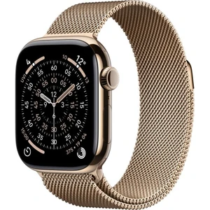 שעון חכם Apple Watch Series 11 GPS + Cellular 42 מ״מ – Gold, טיטניום, Gold Milanese Loop | MF8Y4ZR/A