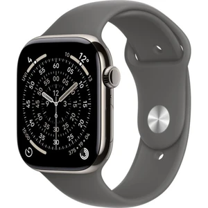 שעון חכם Apple Watch Series 11 GPS + Cellular 46 מ״מ – Natural, טיטניום, Stone Grey Sport Band - S/M | MFCW4ZR/A