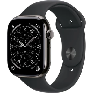 שעון חכם Apple Watch Series 11 GPS + Cellular 46 מ״מ – Slate, טיטניום, Black Sport Band - S/M | MFD14ZR/A