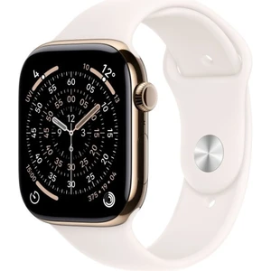 שעון חכם Apple Watch Series 11 GPS + Cellular 46 מ״מ – Gold, טיטניום, Light Blush Sport Band - S/M | MFD54ZR/A