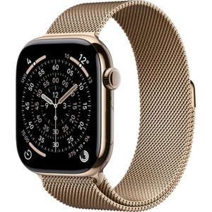 שעון חכם Apple Watch Series 11 GPS + Cellular 46 מ״מ – Gold, טיטניום, Gold Milanese Loop - S/M | MFD74ZR/A