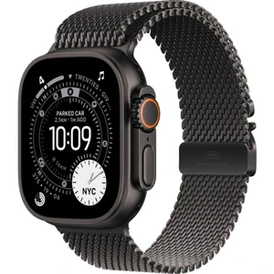 שעון חכם Apple Watch Ultra 3 GPS + Cellular 49 מ״מ – Black, טיטניום, Black Titanium Milanese Loop - Medium | MF1Q4QI/A