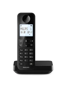 טלפון אלחוטי Philips D2701B/25 בצבע שחור – תפריט בעברית