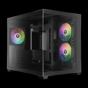 מארז מחשב GAMDIAS AURA GC10M V2 ARGB שחור עם 3 מאווררים