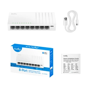 מתג רשת Cudy GS108U ‏8 יציאות Gigabit עם הזנת USB-C