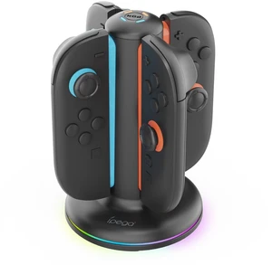 עמדת טעינה iPega PG-SW2052 לארבעה בקרי Joy-Con 2 עם תאורת RGB
