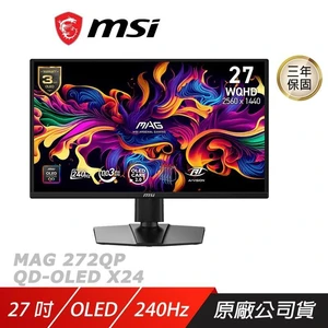 מסך גיימינג MSI MAG 272QP QD-OLED X24 ‏26.5 אינץ׳ WQHD ‏240Hz