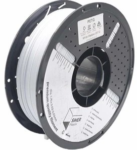פילמנט SHER Plastix PETG – לבן צל | מארז מ־5 סלילים