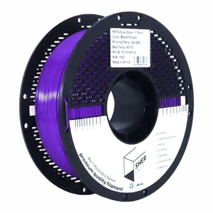 פילמנט SHER Plastix PETG DUAL – שחור וסגול | מארז מ־5 סלילים