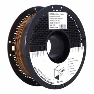 פילמנט SHER Plastix PETG DUAL – שחור וזהב | מארז מ־5 סלילים