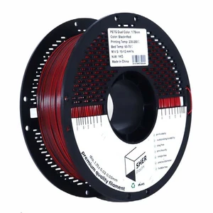 פילמנט SHER Plastix PETG DUAL – שחור ואדום | מארז מ־5 סלילים