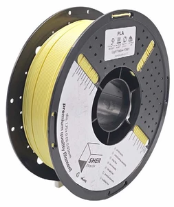 פילמנט SHER Plastix PLA – צהוב בהיר | מארז מ־5 סלילים