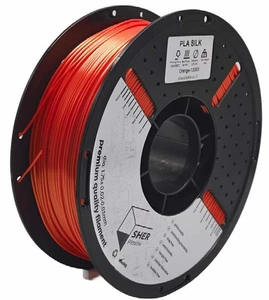 פילמנט SHER Plastix PLA SILK – כתום | מארז מ־5 סלילים
