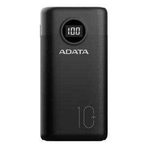סוללת גיבוי ADATA AP1000 10,000mAh - צבע שחור, שנה אחריות ע"י היבואן הרשמי